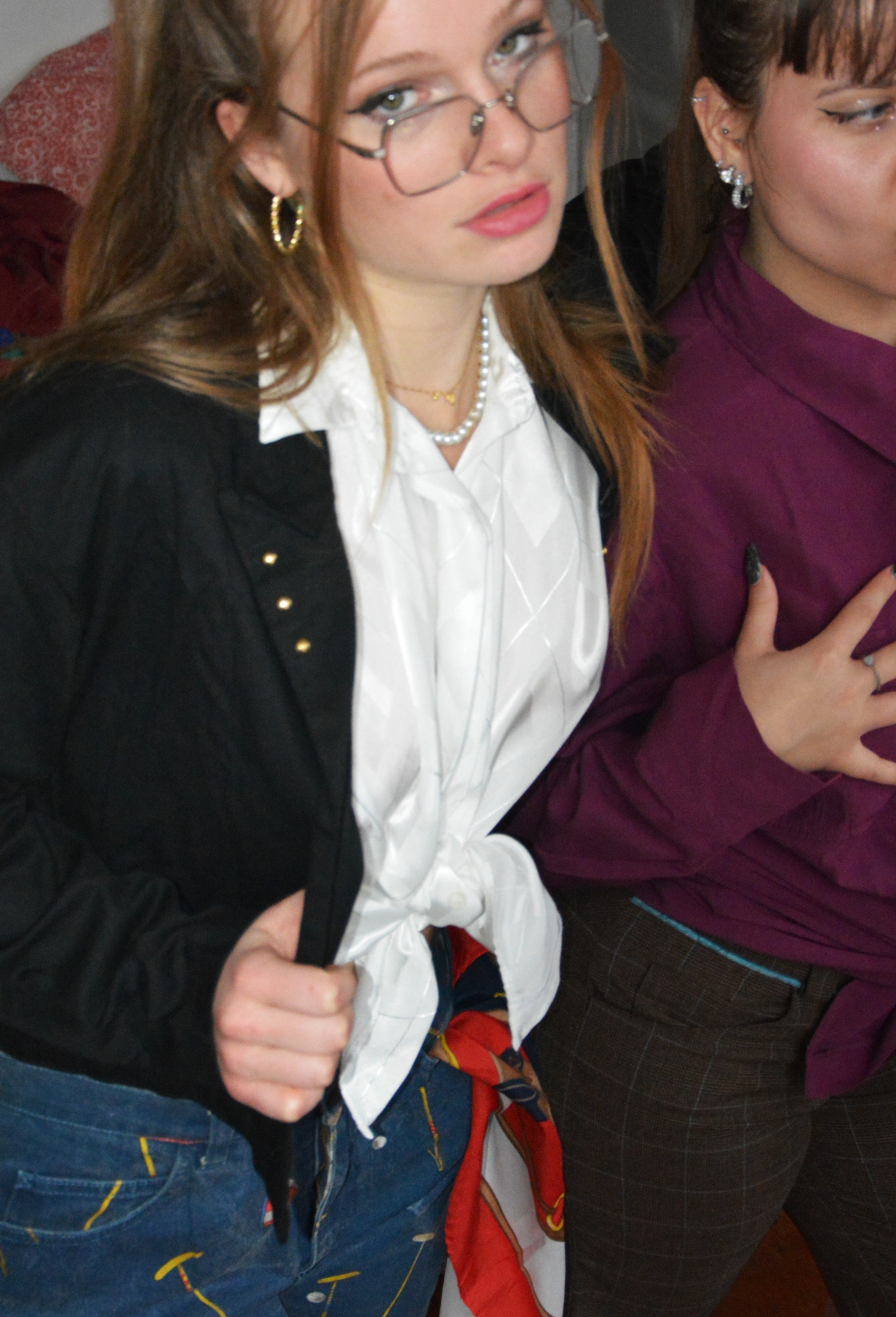 Chemise effet satinée à losanges - Fabriquée en France