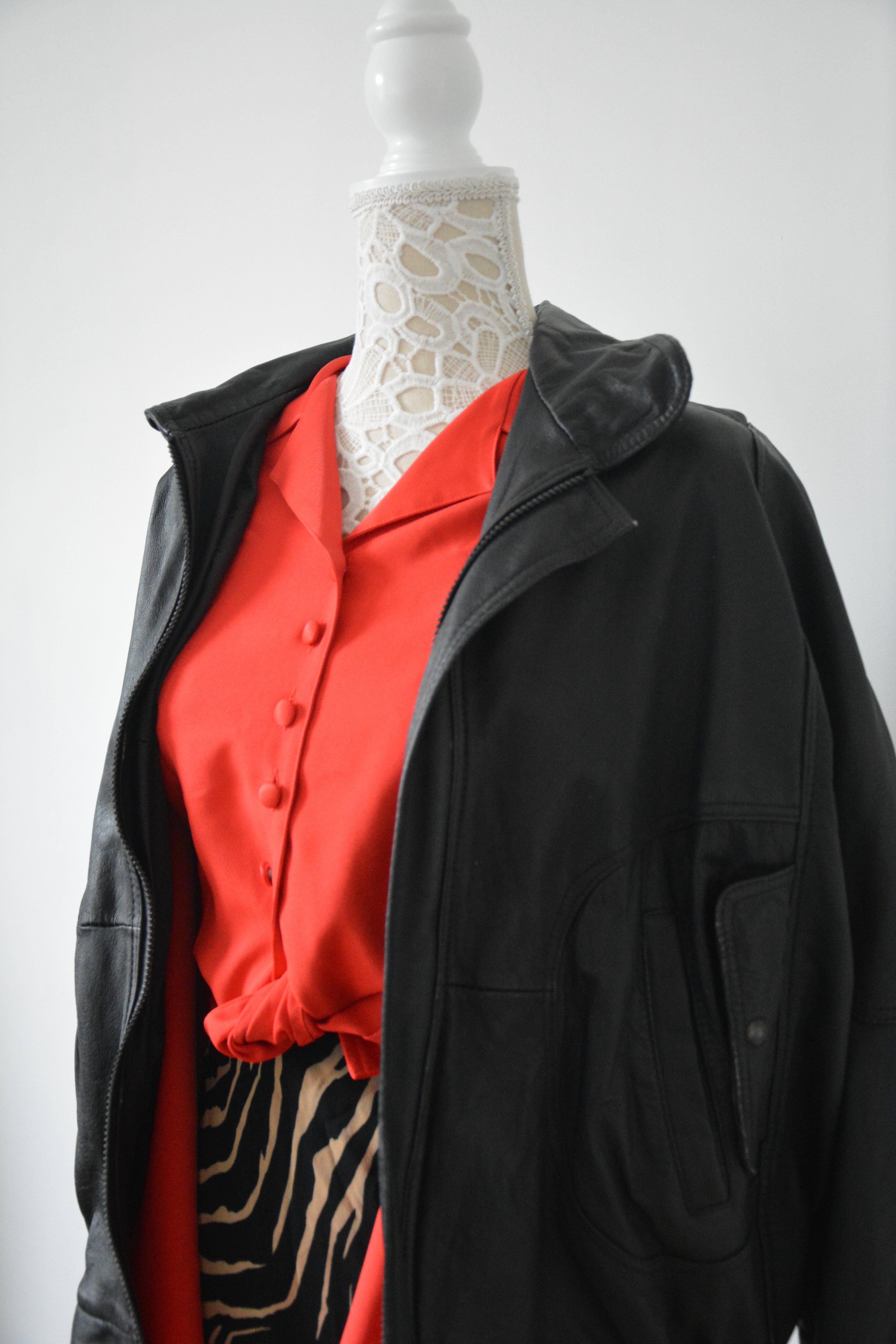 Veste en cuir synthétique oversize