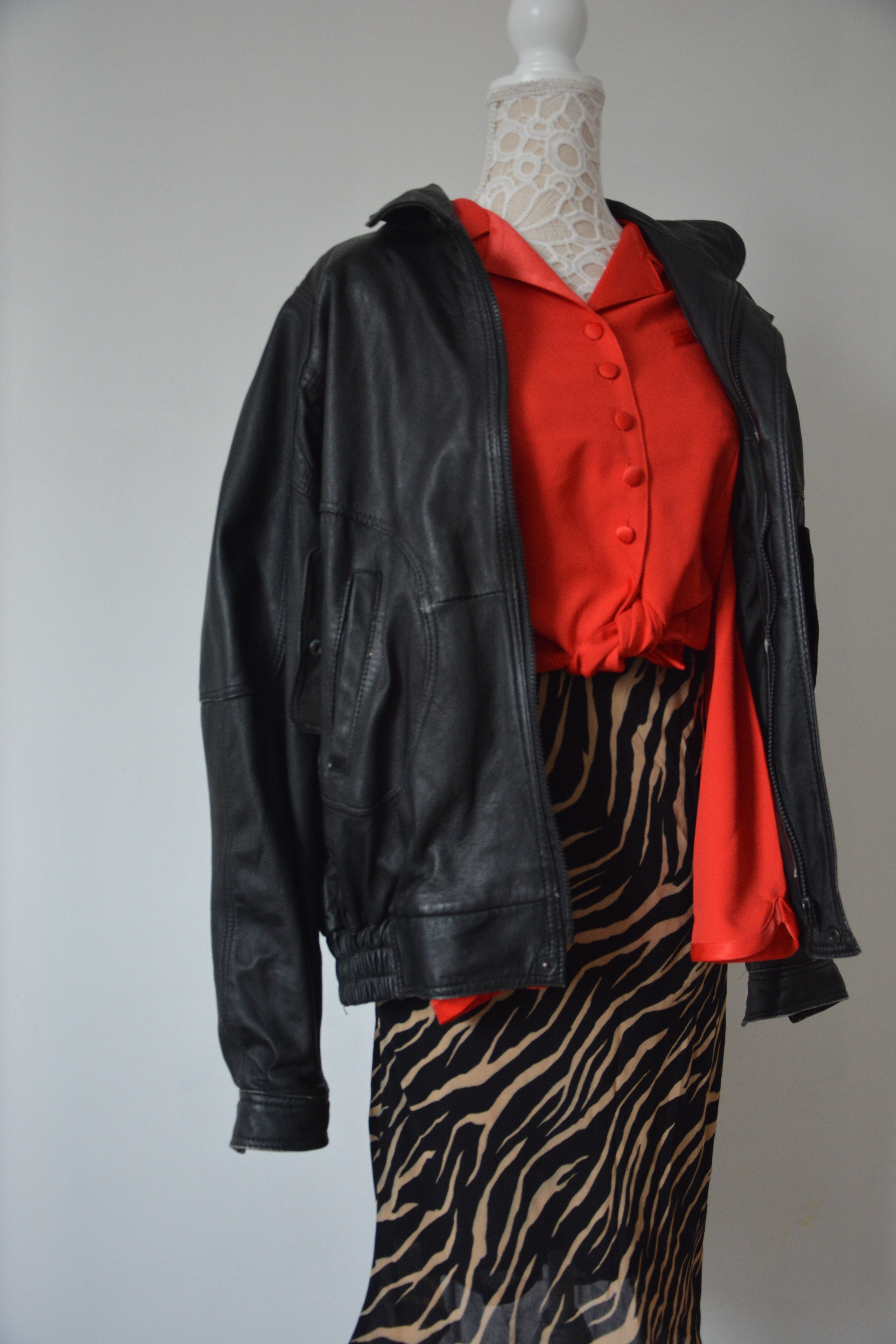 Veste en cuir synthétique oversize